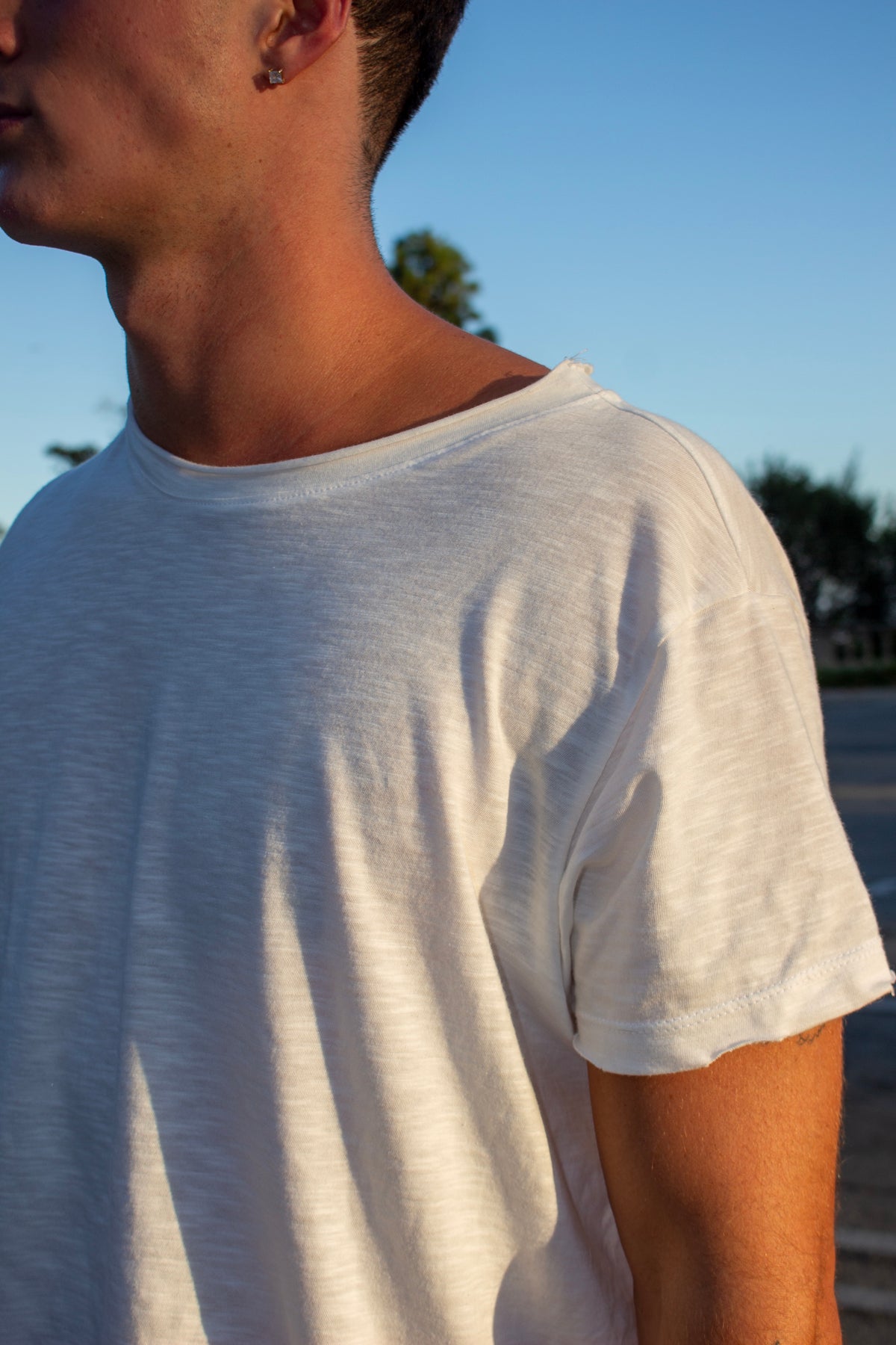 Bone Plain Slub Tee