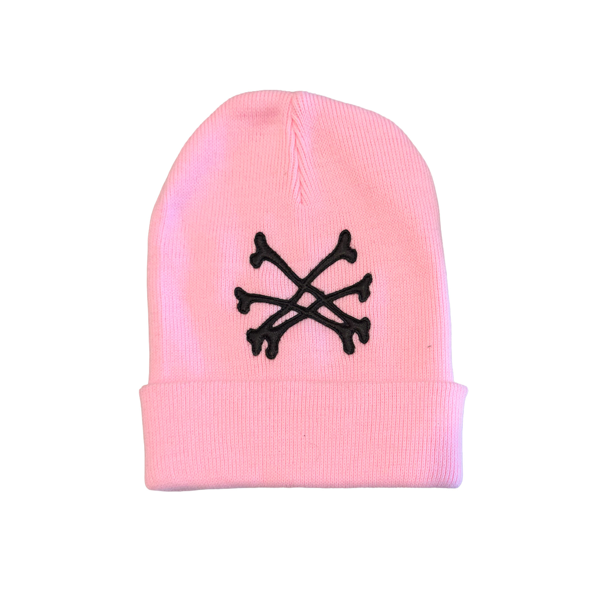 BLACK ON PINK BEANIE