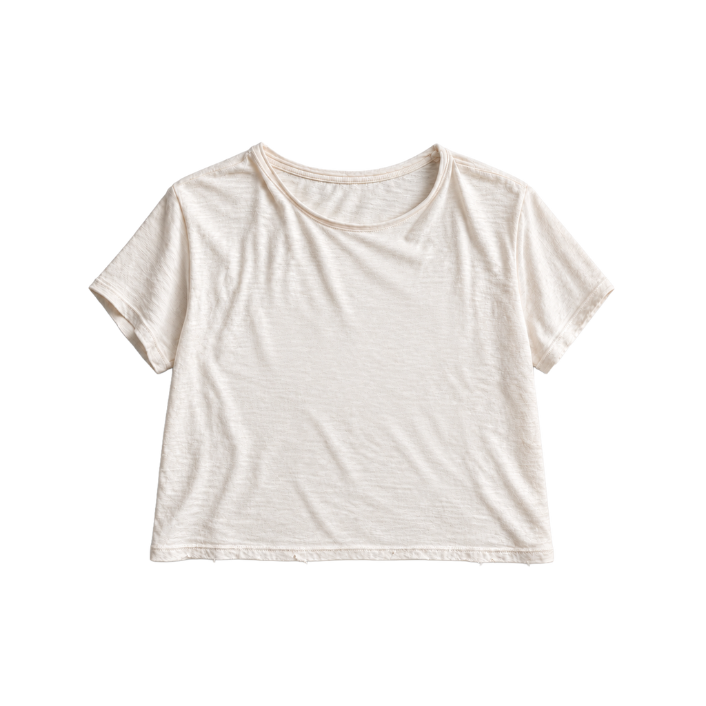 Bone Plain Slub Tee