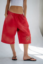 Cheetah Strawberry Sunfaded Capris - Unisex