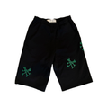 BONES GREEN ON BLACK CAPRI SHORTS