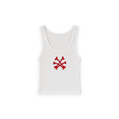 Red On White Top front, pressed