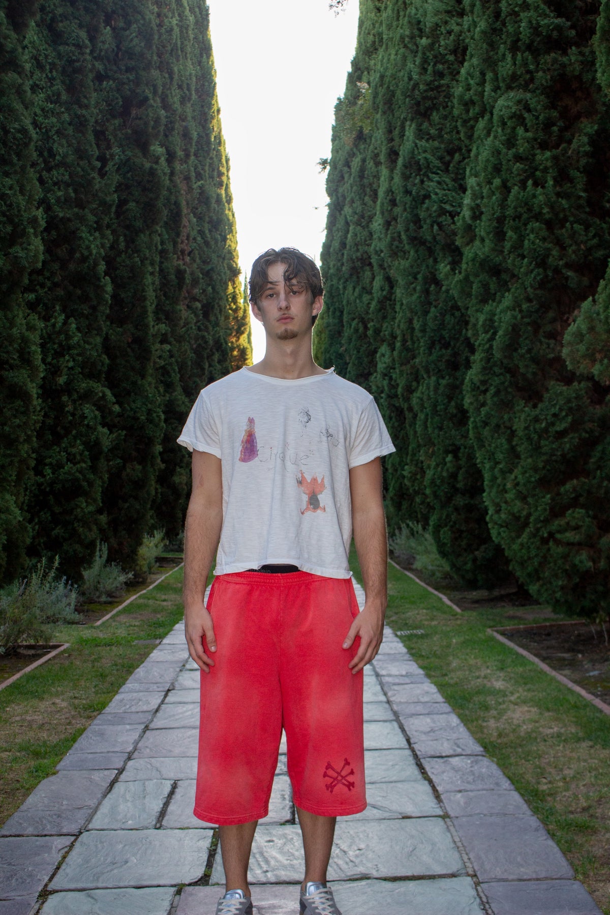 Strawberry Sunfaded "Bones" Capris - Unisex